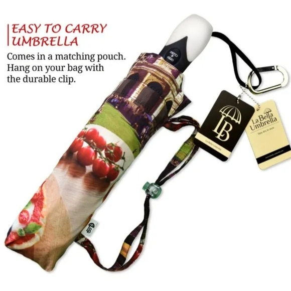 La Bella Umbrella Rome Colliseum Pizza Quality Rain Gift Box - Picture 7 of 10